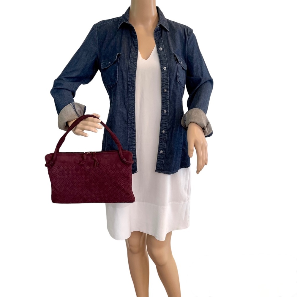 Bottega Veneta Intrecciato Suede Handbag Brown - Picture 6 of 16
